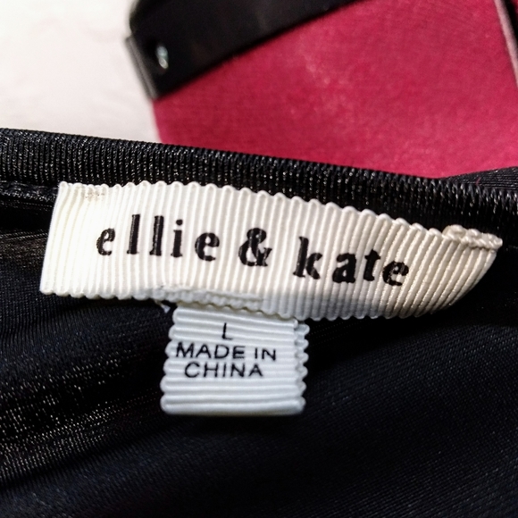 Ellie & Kate NWT Large Black Long Sleeve Crop Top - Picture 8 of 9